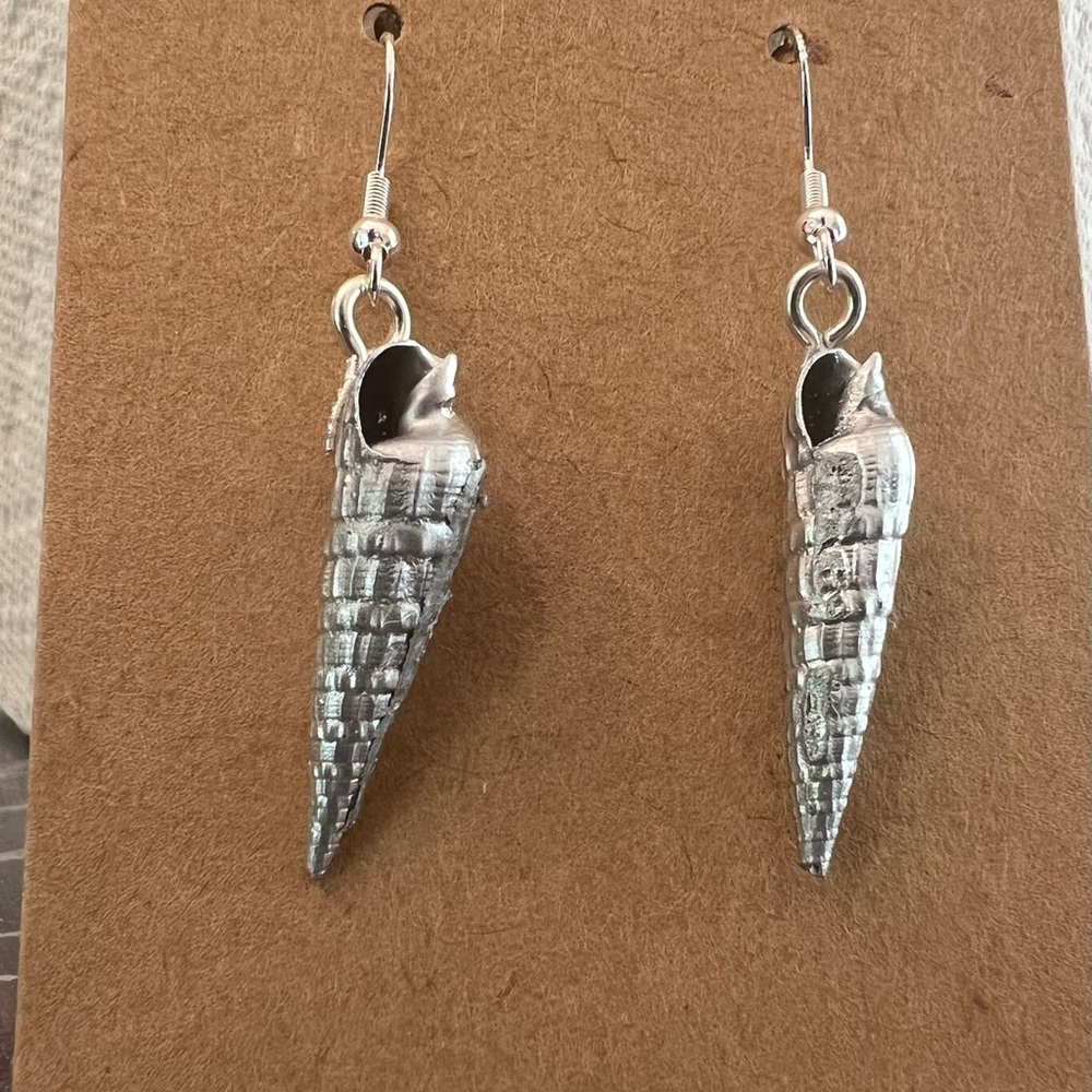 Silver dipped sea shell earrings